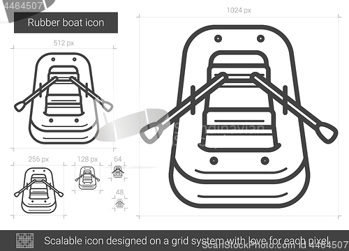 Image of Rubber boat line icon.