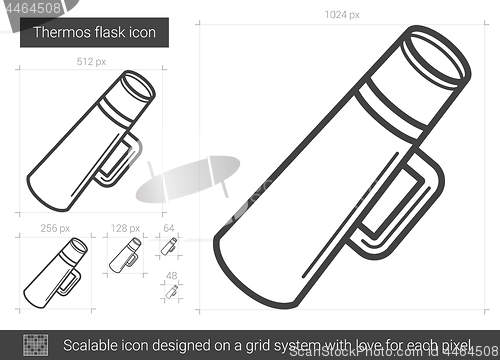 Image of Thermos flask line icon.