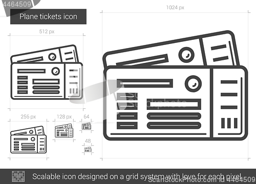 Image of Plane tickets line icon.
