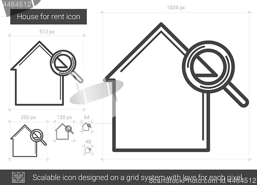 Image of House for rent line icon.