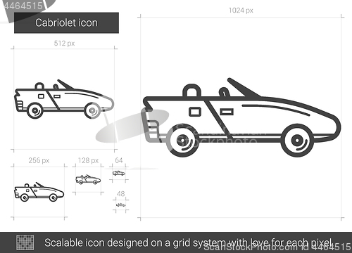 Image of Cabriolet line icon.