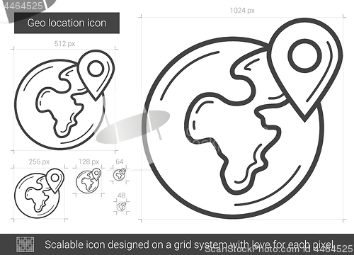 Image of Geo location line icon.