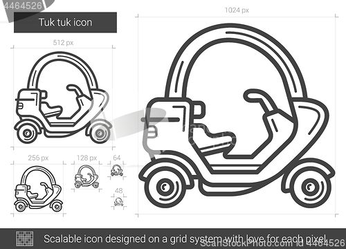 Image of Tuk tuk line icon.