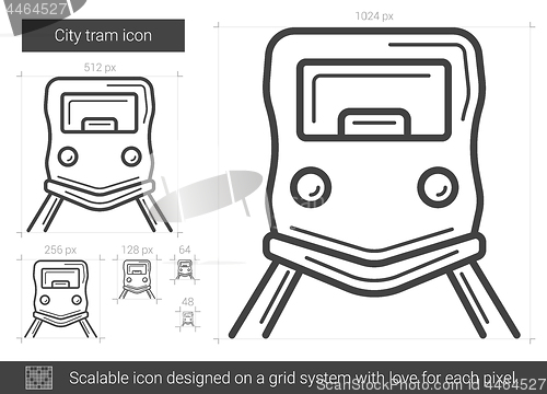 Image of City tram line icon.