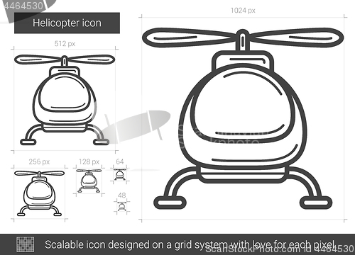 Image of Helicopter line icon.