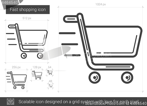 Image of Fast shopping line icon.