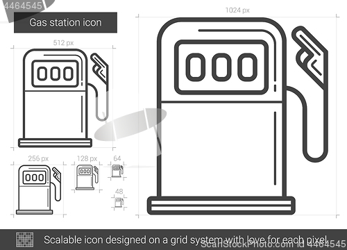 Image of Gas station line icon.