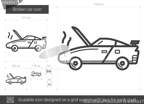 Image of Broken car line icon.