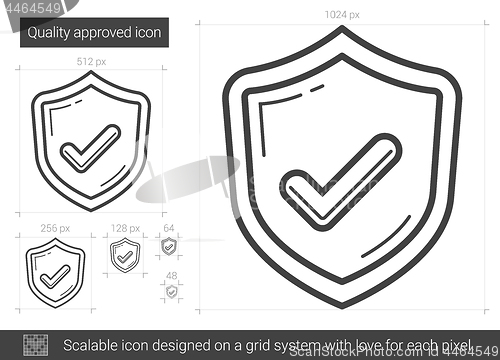 Image of Quality approved line icon.