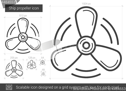 Image of Ship propeller line icon.