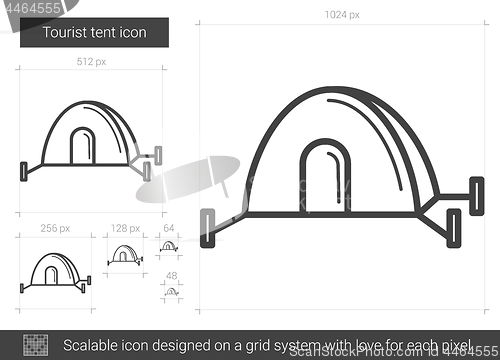 Image of Tourist tent line icon.