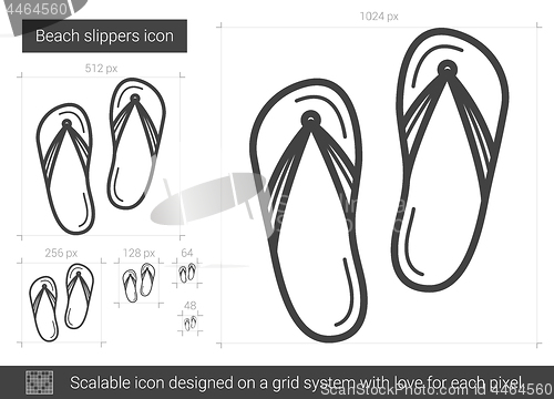 Image of Beach slippers line icon.