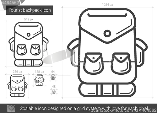 Image of Tourist backpack line icon.