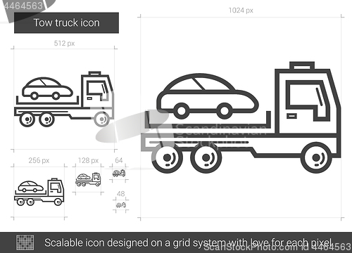 Image of Tow truck line icon.