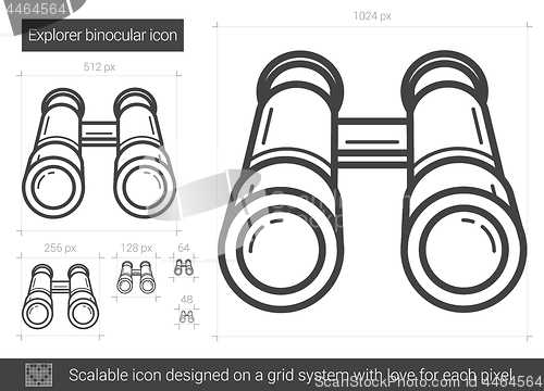 Image of Explorer binocular line icon.