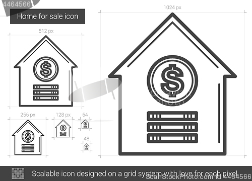 Image of Home for sale line icon.