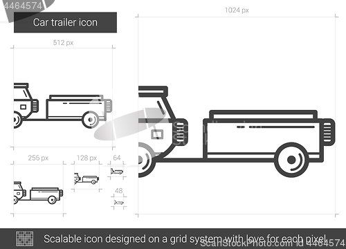 Image of Car trailer line icon.