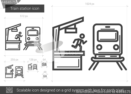 Image of Train station line icon.