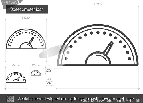 Image of Speedometer line icon.