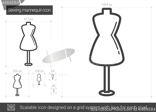 Image of Sewing mannequin line icon.