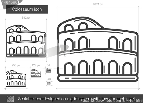 Image of Colosseum line icon.