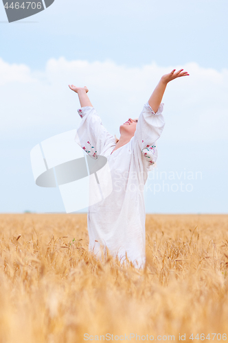 Image of Woman at wheat meadow