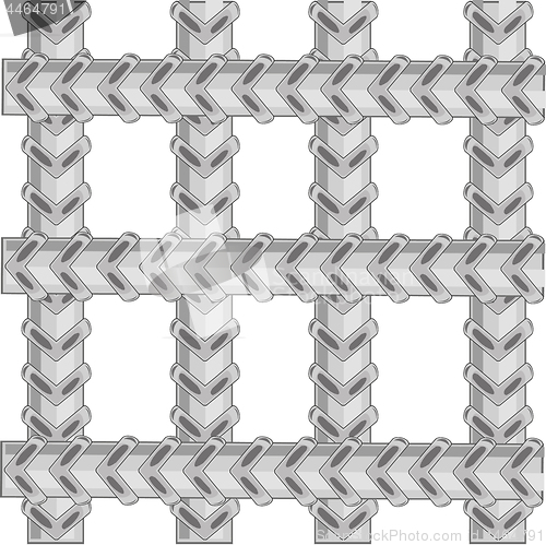 Image of Lattice from metallic twig of armature.Vector illustration