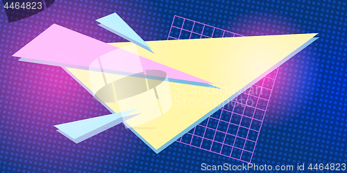 Image of triangle 1980 background retro vector