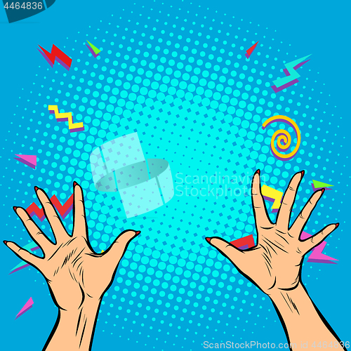 Image of woman hands fingers high five