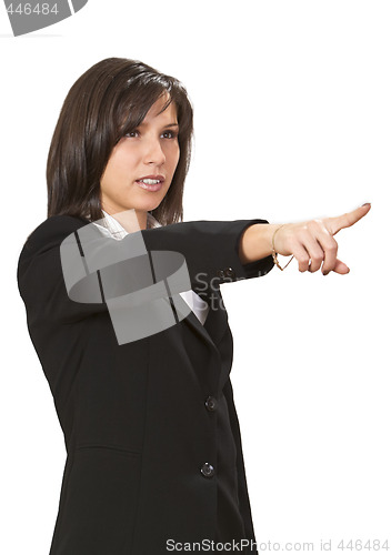 Image of Businesswoman pointing her finger