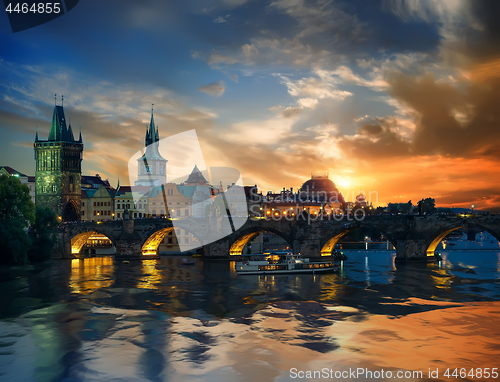 Image of Charles bridge and clouds