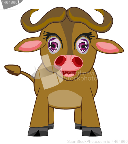 Image of Cartoon animal buffalo on white background is insulated