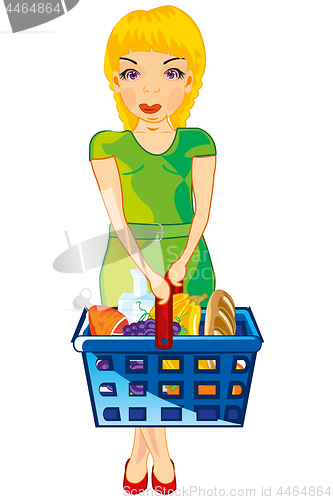 Image of Making look younger girl with product in basket