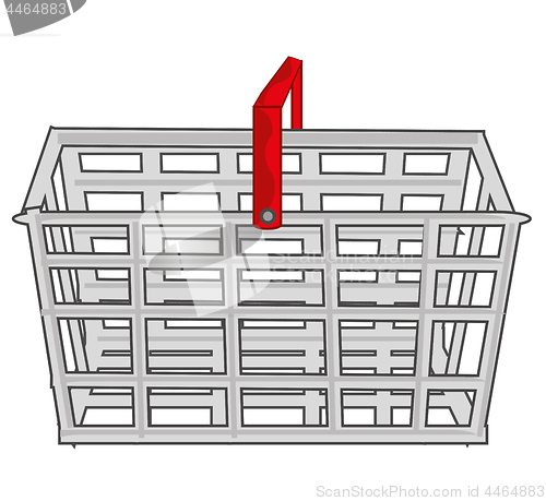 Image of Empty metallic basket for goods in shop