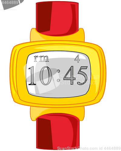 Image of Electronic watch on white background is insulated
