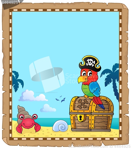 Image of Parchment with pirate parrot theme 1