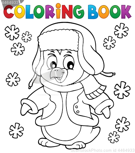 Image of Coloring book winter penguin topic 1