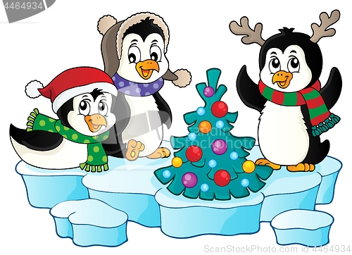 Image of Christmas penguins thematic image 2