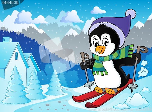 Image of Skiing penguin theme image 2