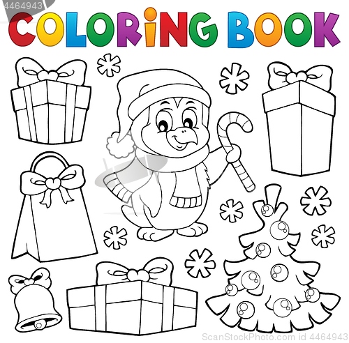 Image of Coloring book Christmas penguin topic 4