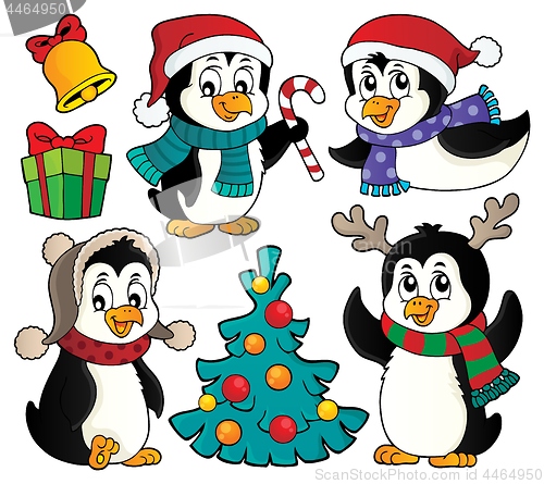 Image of Christmas penguins thematic set 2
