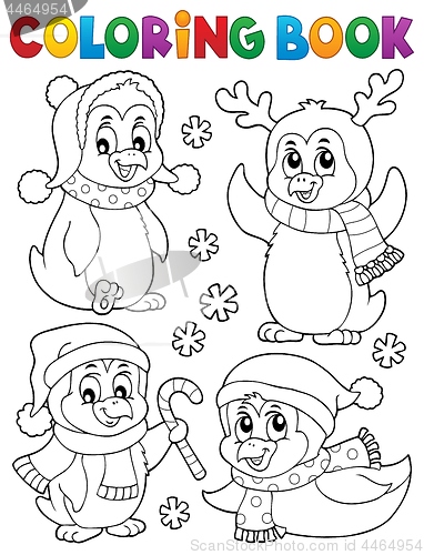 Image of Coloring book Christmas penguins 2