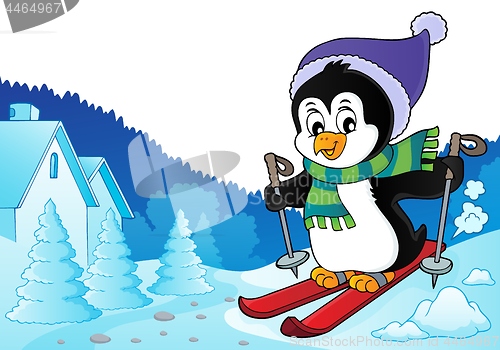 Image of Skiing penguin theme image 3