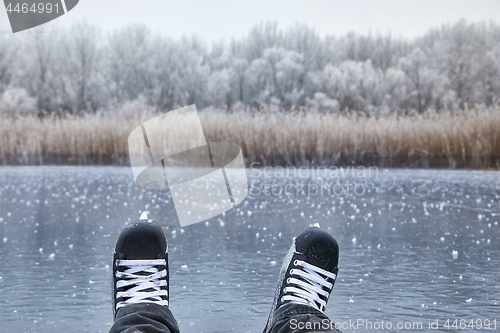 Image of Skating on a lake