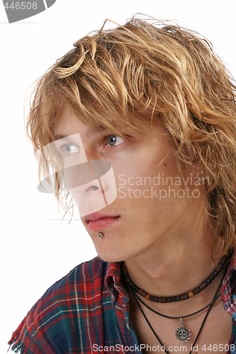 Image of portrait of the young man. Isolated on white background