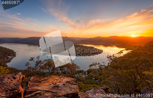 Image of Sunset views across the river bend