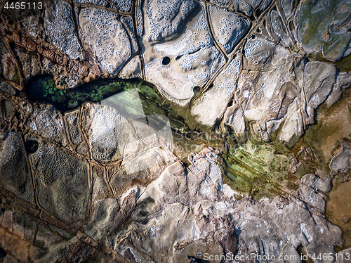 Image of Cratered patterns on ocean rockshelf