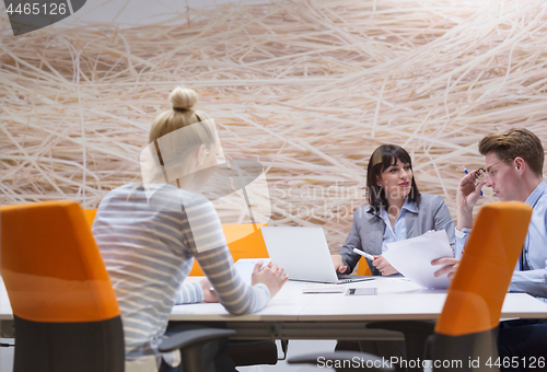 Image of Business Team At A Meeting at modern office building