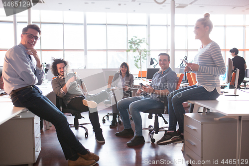 Image of Young Business Team At A Meeting at modern office building