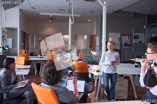 Image of Young Business Team At A Meeting at modern office building